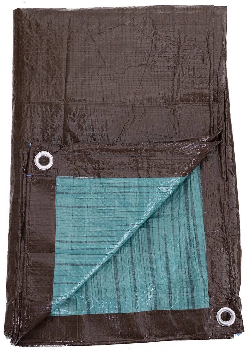 Kotap غطاء متعدد الاستخدامات كوتاب 20 × 30 قدم، بولي تارپ بسمك 5 ميل، قابل للعكس، مقاوم للماء، بني/أخضر، (TBG-2030) - Image 5